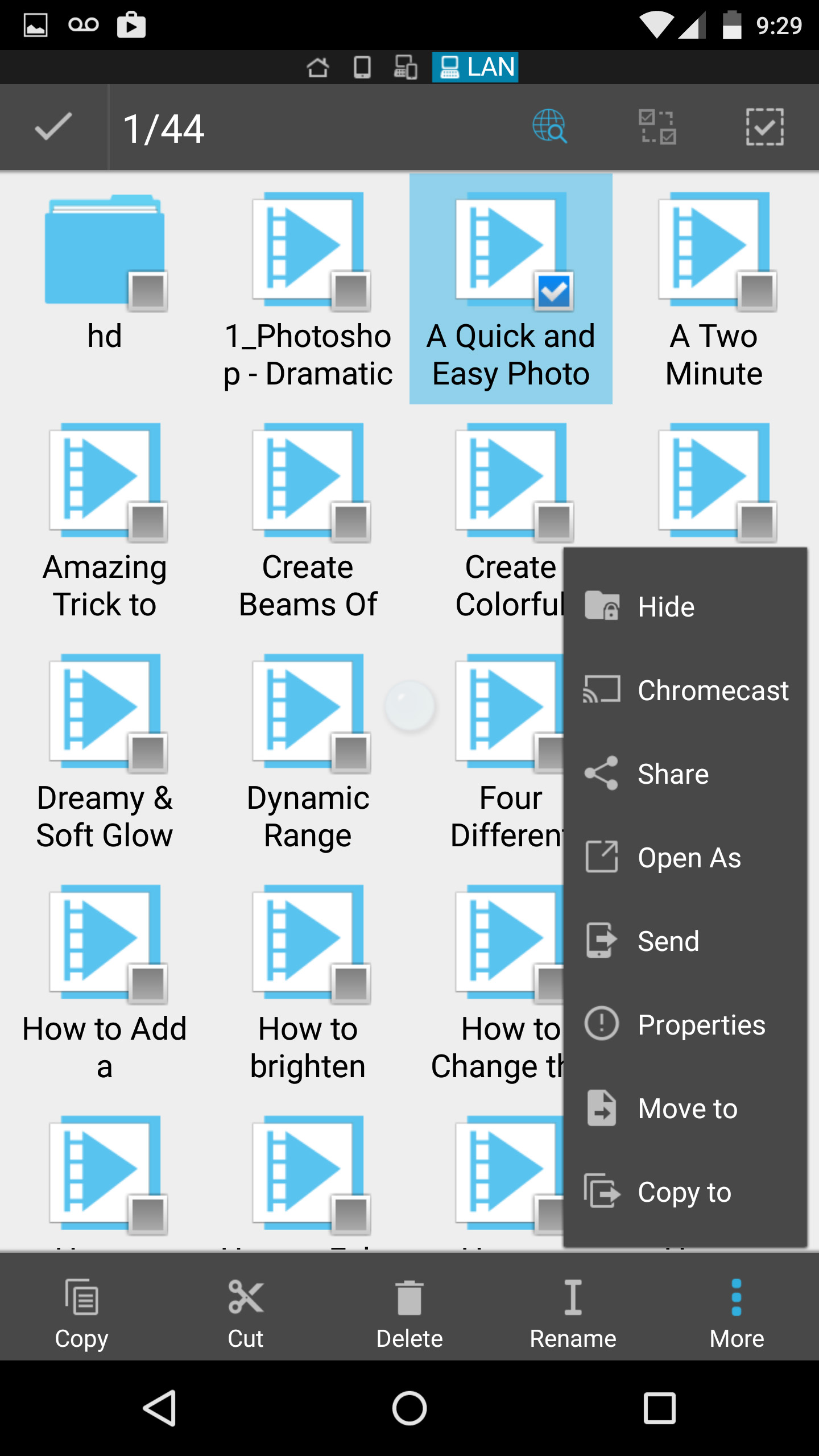 chromecast file selection